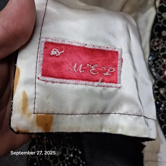 Sequin Jewelled Rodeo Cropped Blazer With Neck Guard - Picture 3 of 7